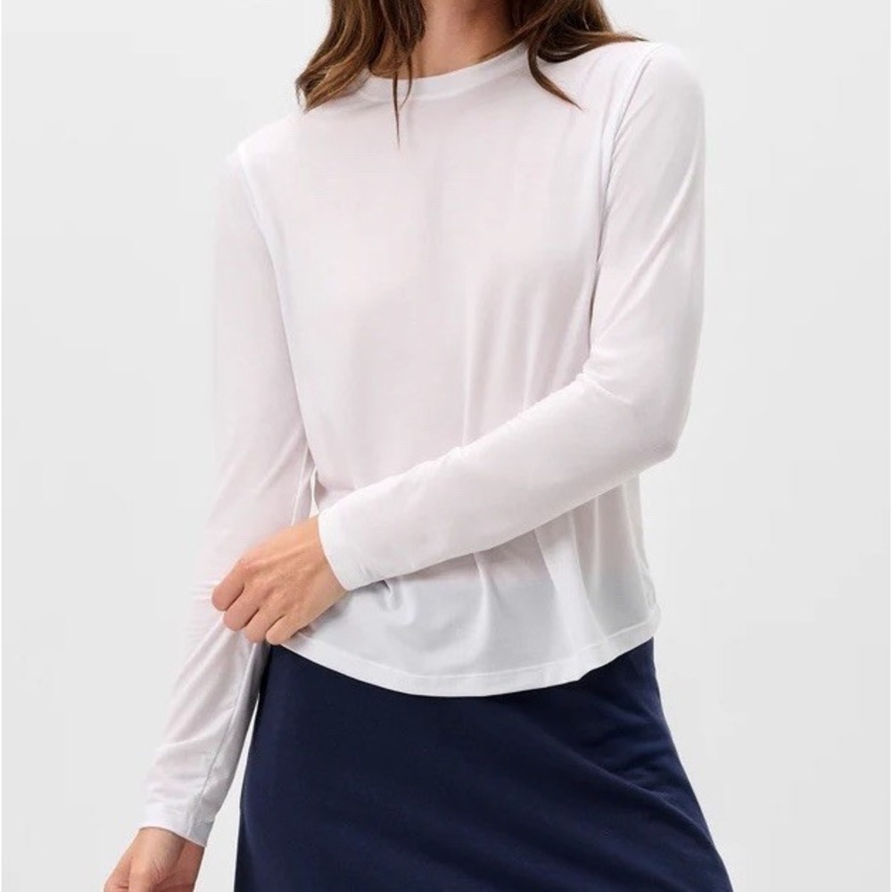 NWOT Women's Johnnie-O Course Performance Long Sleeve T-Shirt - White - XS